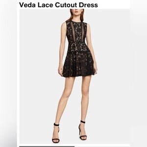 BCBGMAXAZRIA Veda Lace Cutout Dress Black sz 2